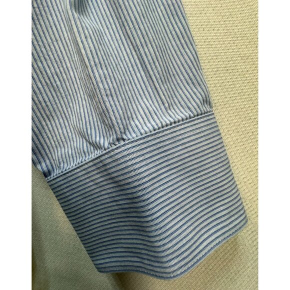 Calvin Klein & Co. Mens Dress Shirt Size L Blue Striped Long-Sleeve Workwear - Picture 5 of 12